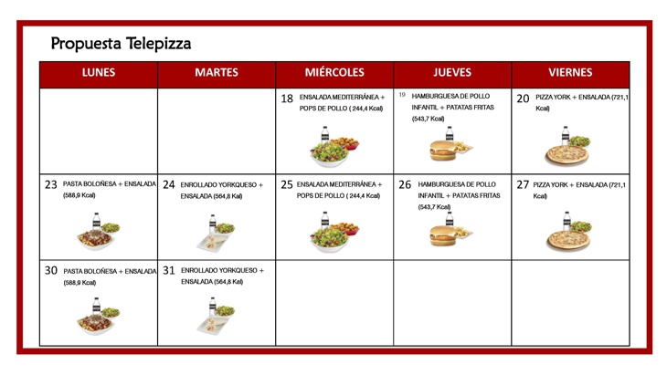 Menú Telepizza