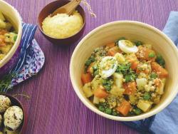 Amanida de patata i moniato i pesto amb farigola