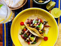 Tacos-tempeh de cigrons dolços i picants